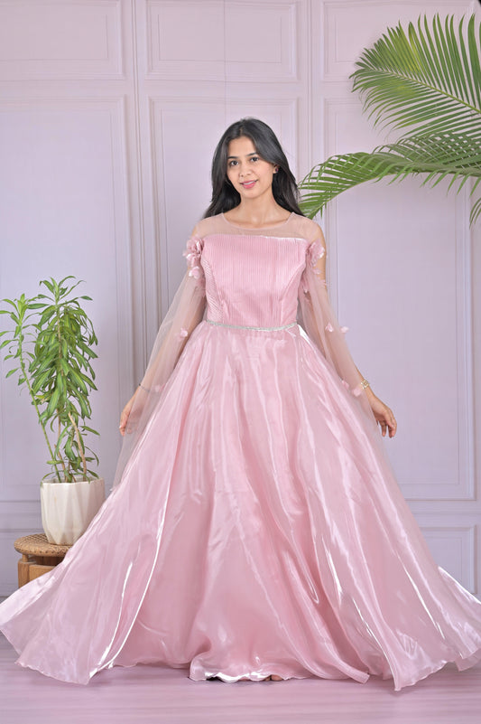 Blush Pink Off-Shoulder Gown