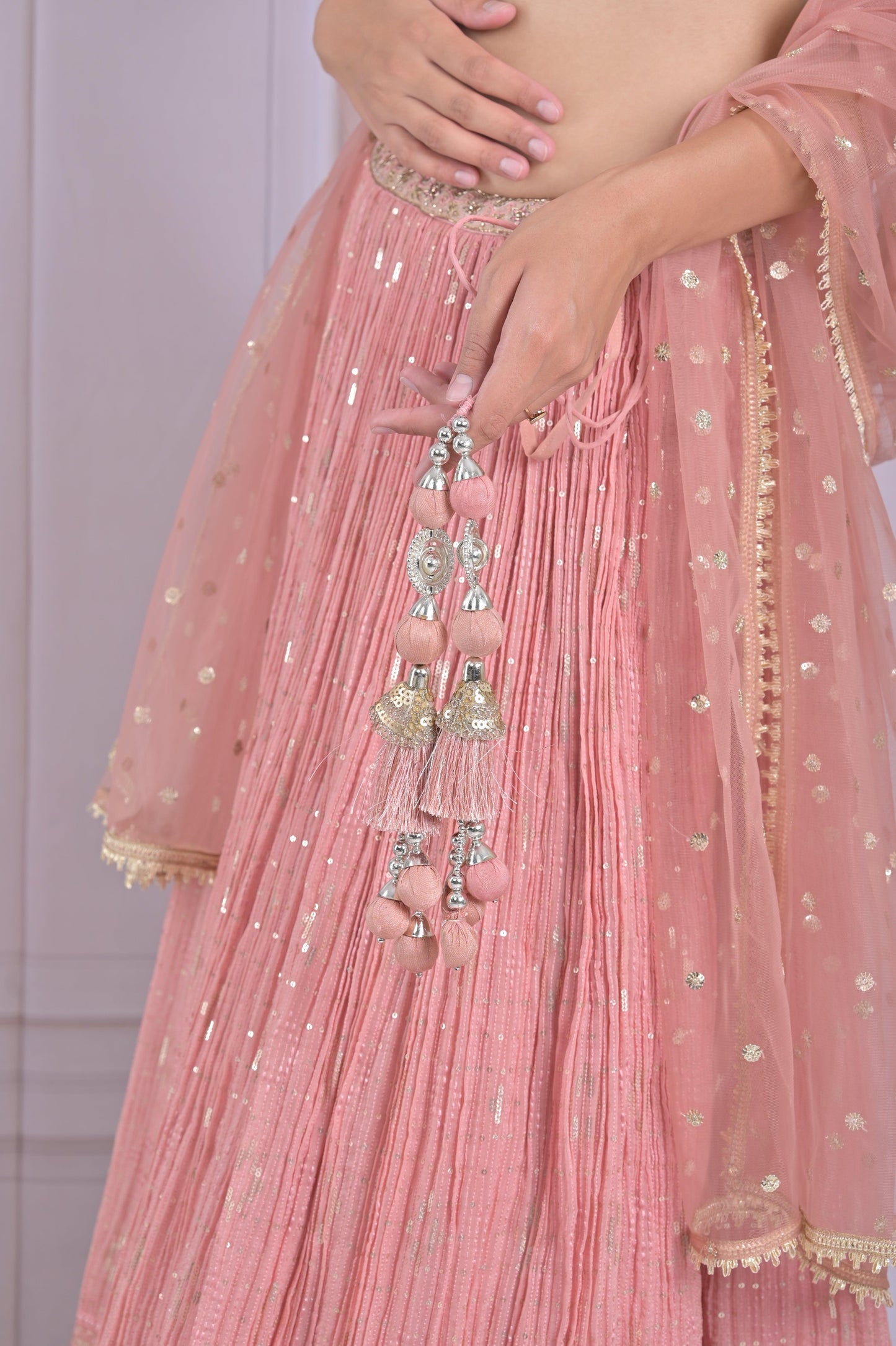 Blush Pink Mirror Lehenga