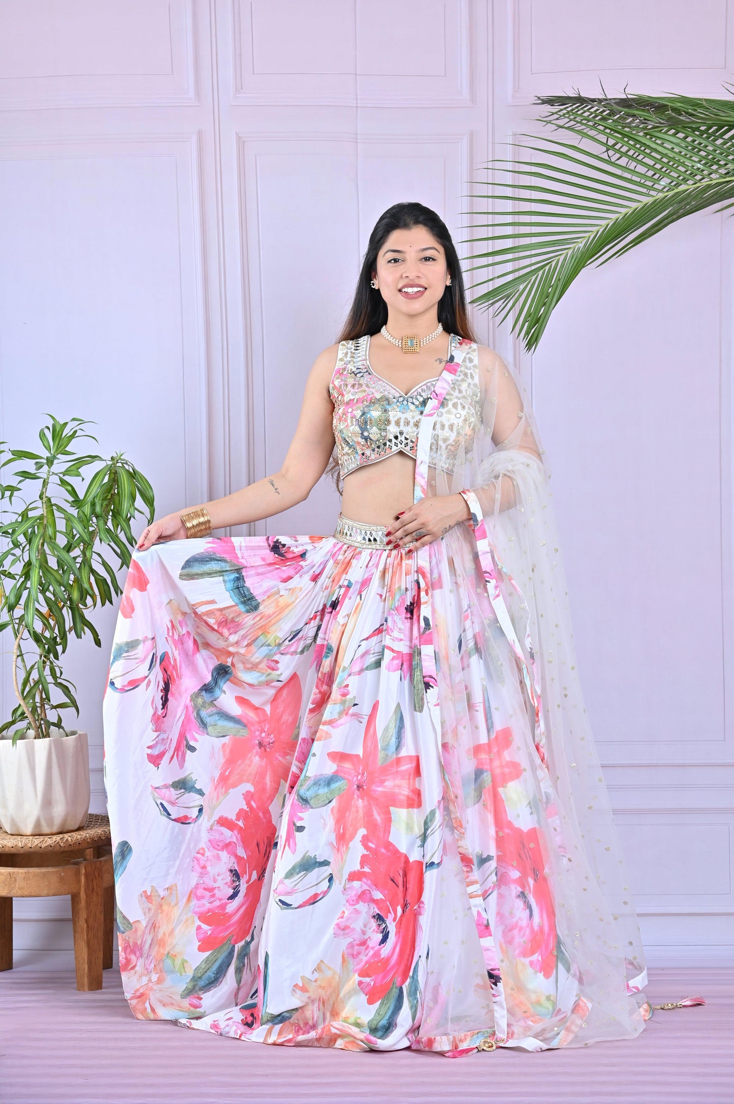 Floral Georgette Lehenga