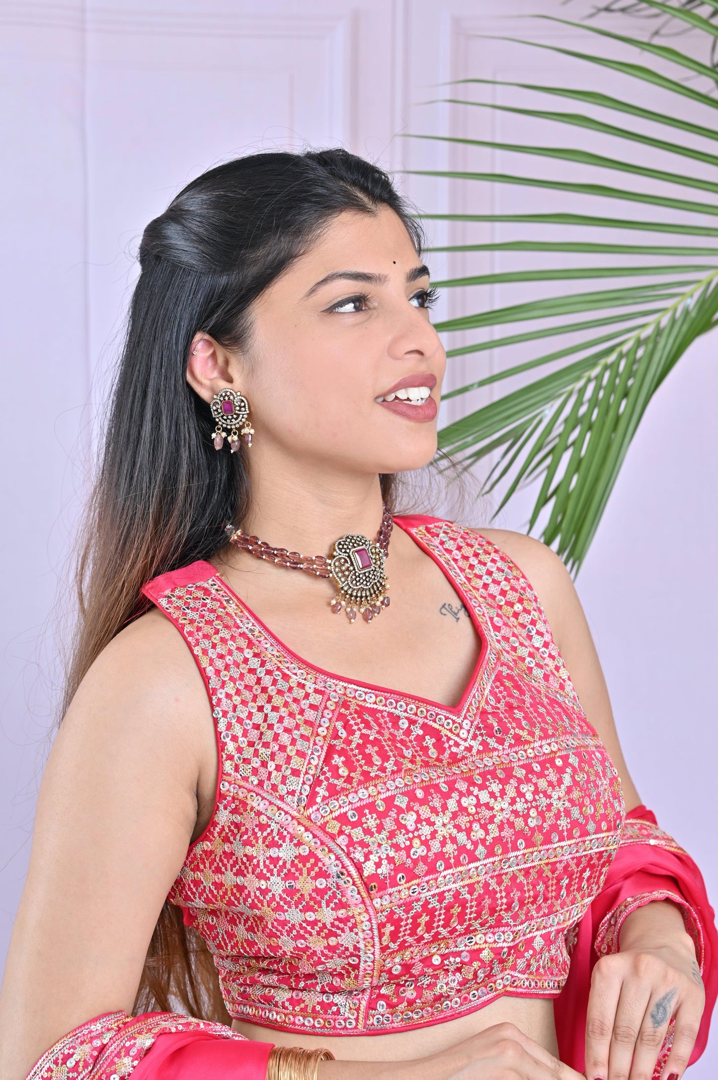 Rani Pink Sequin Work Lehenga