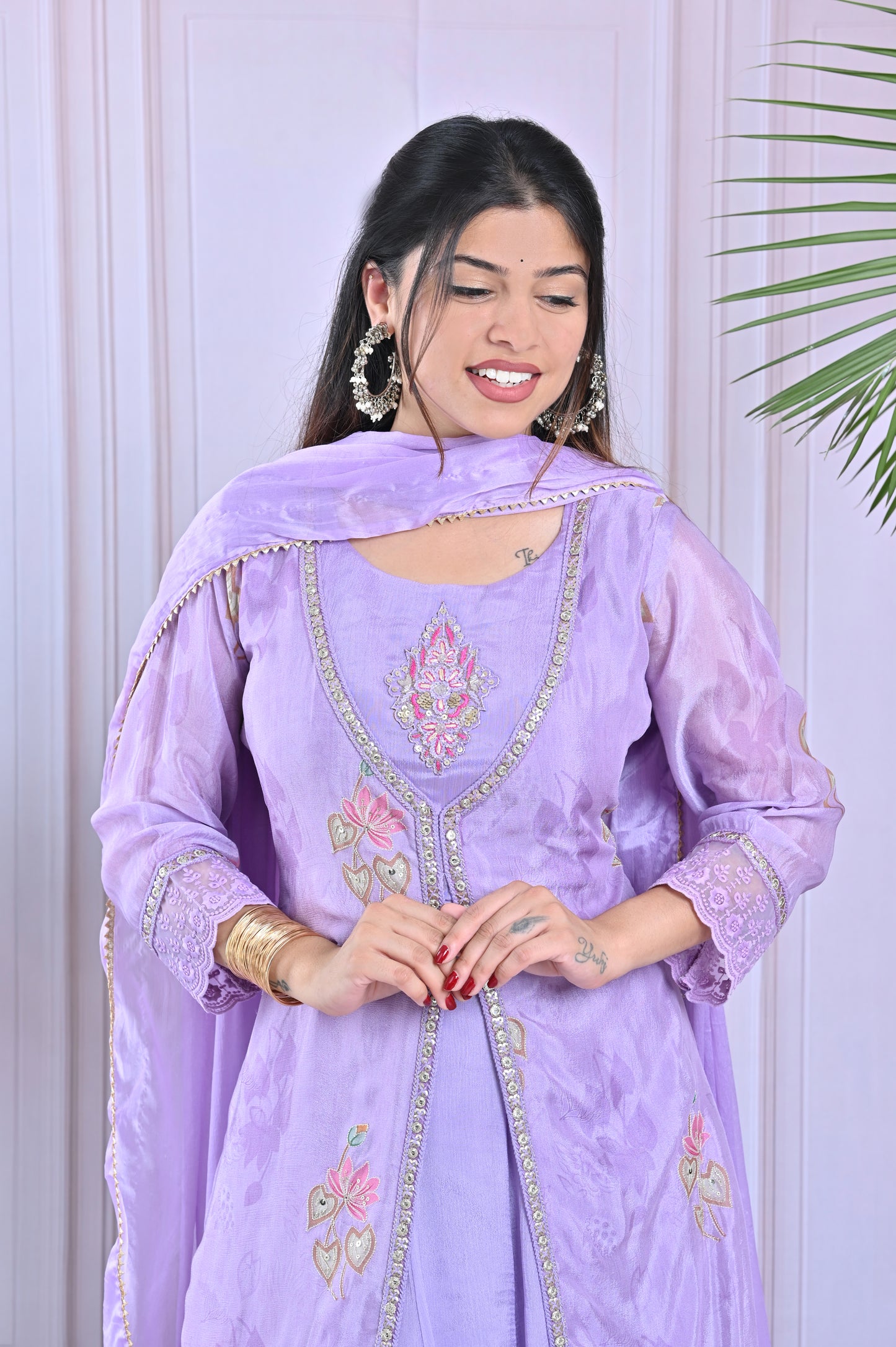 Lavender Embroidered Salwar Set