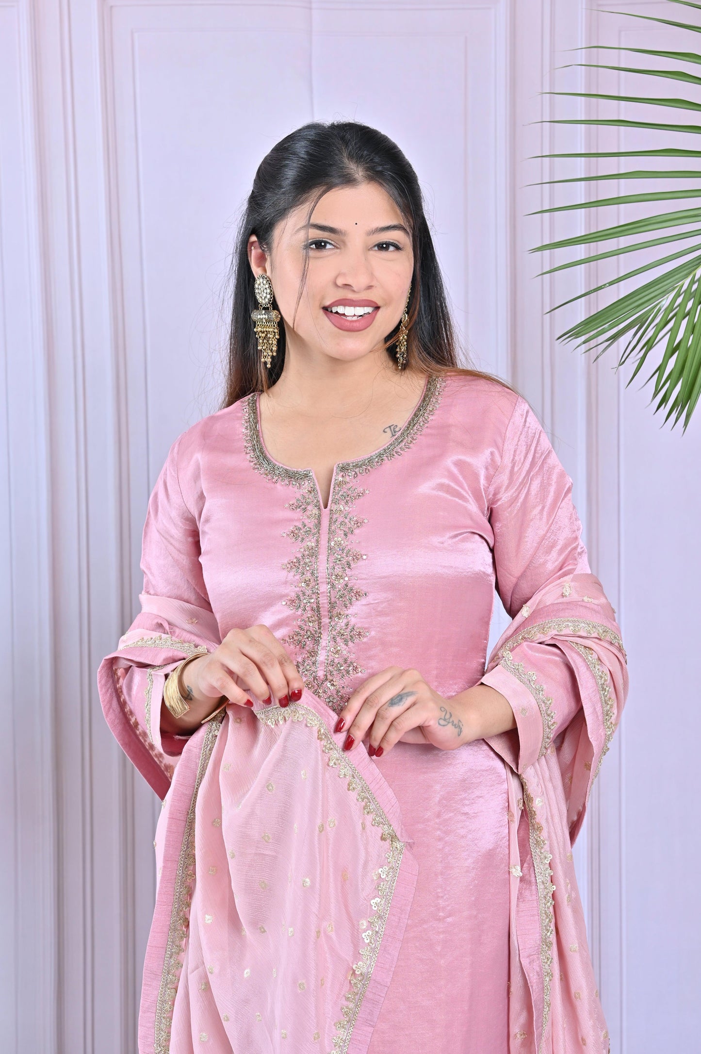 Blush Pink Embellished Salwar