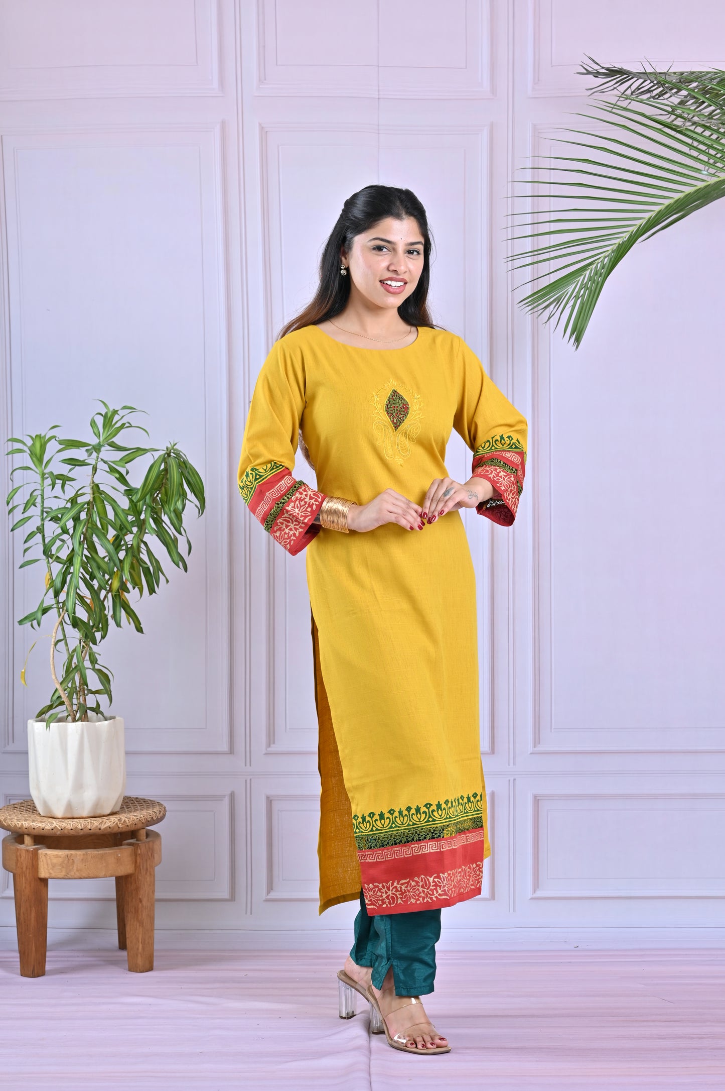 Mustard Yellow Straight Kurti