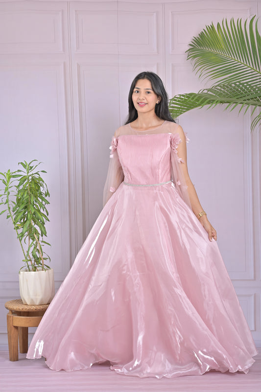 Blush Pink Off-Shoulder Gown
