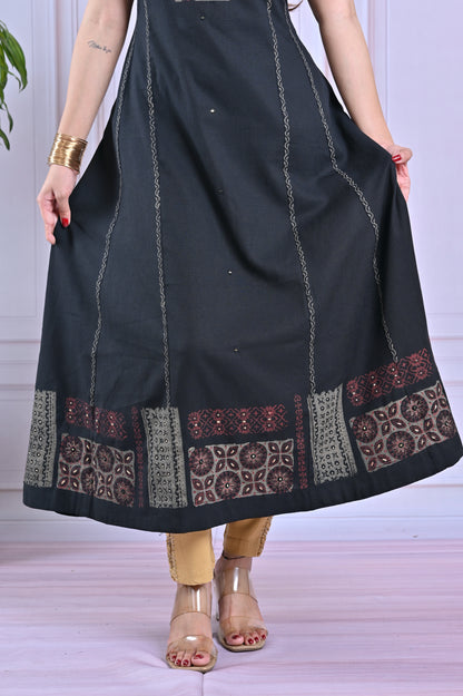 Midnight Black Stylish Kurti